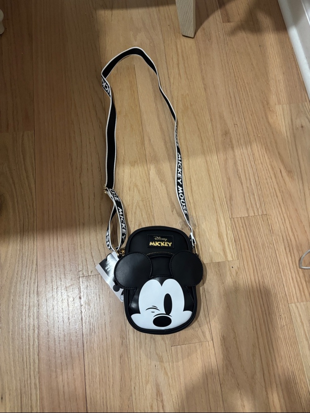 Disney Black and White Mickey Ear Crossbody Bag